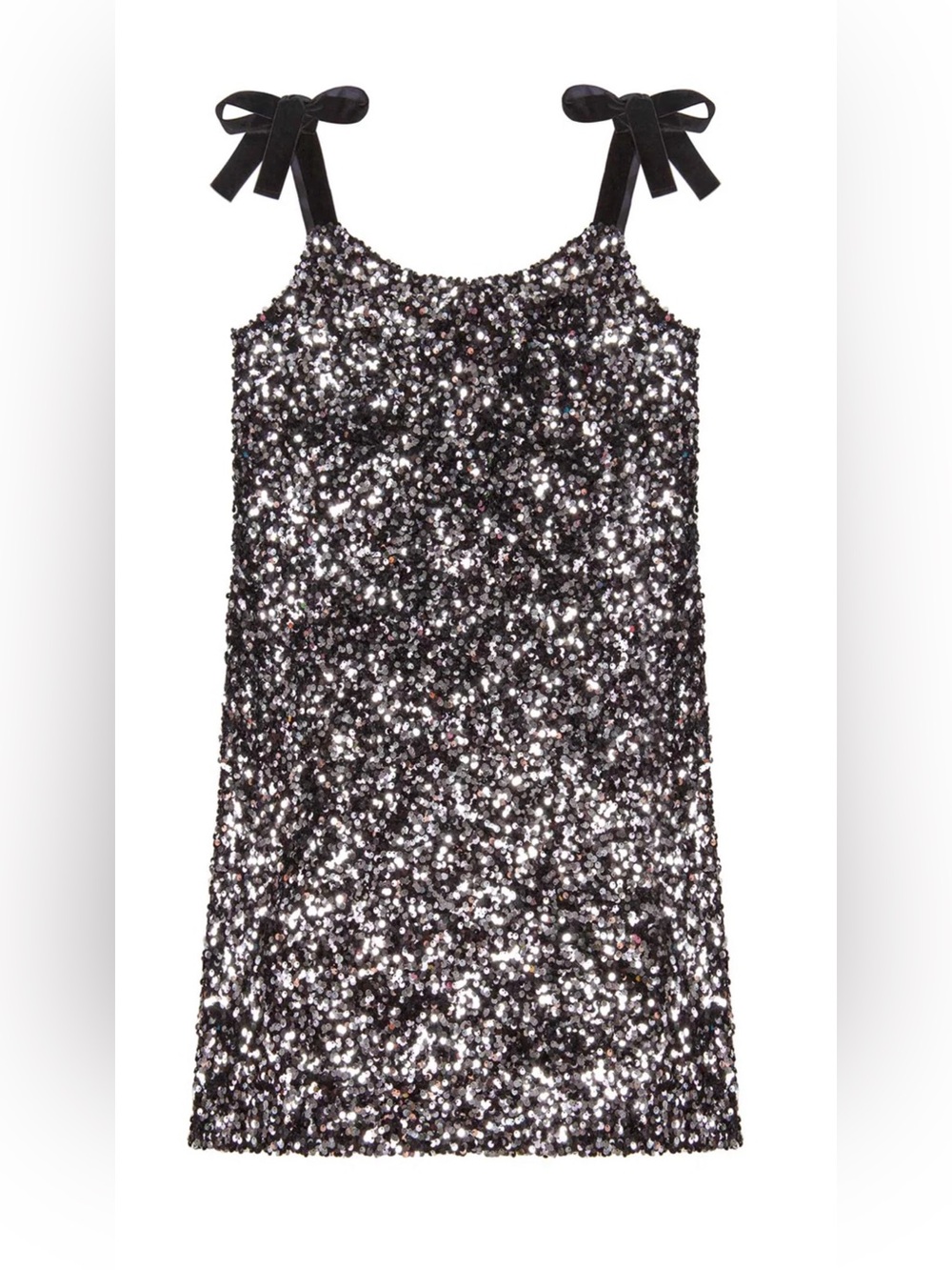 Wray Sonia Sequin Mini Dress Black Silver Tie Strap Party Dress 3XL